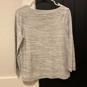 Gray and White Striped Blouse